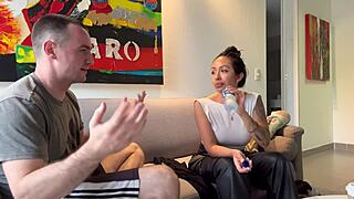 Behind the Scenes with Latina Milf Mariana Sandoval and Muscular Andres Acosta in Shower Interracial Backstage with Big Tits and Fake Boobs