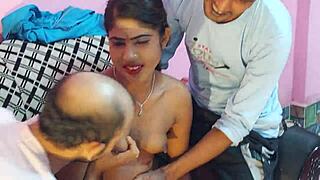Amateur Threesome Beautiful Horny Babe With Two Hot Gets Fucked By Two Men In A Room Bengali Sex Hanif And Mst Sumona And Manik Mia