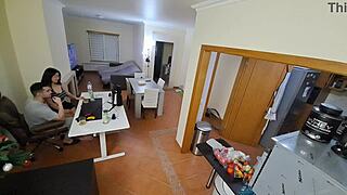 Seductive Maid In Flip Flops And Glasses With Pierced Nipples Big Ass Big Tits Gets Cowgirl Creampie Missionary Cumshot