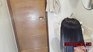 He fucked me in family party bathroom with big cock assfucking until creampie and swallow