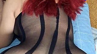 Hermosa pelirroja tetona colombian amateur slut assfucking with dildo for squirting creampie. she goes del culo a la boca with rosa anal masturbation.