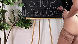 Wow, Check Out Cherryl's Crotchless Panties And Stockings In Homemade Solo!