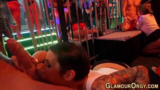 hey, glam sluts suck big schlongs in shower interracial group banging with handjobs at outdoor party