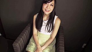 sudden surprise as Natsumi Owada checks out that shaved Japanese Asian hairless situation in part 1