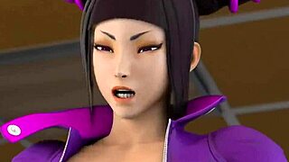 Tranny Juri overwhelms with passion fucking Cammy in intense Street Fighter hentai scene