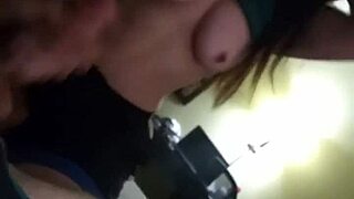 Sexy ex swallows big dick!