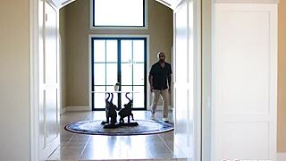 my motherinlaw got caught watching porn so i licked her shaved pussy. then she sucked my big black cock in 69 before old and young interracial fucking.