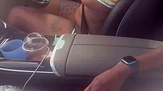 Ebony Blowjob With Big Black Cock In Public Car Handjob And Amateur Monster Cock Oral Action