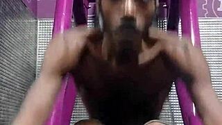 Skinny Mature Brunette Uses Machine In Usa Dorm Workout With Teacher And Roommate In Athletic Gym Solo