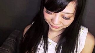 sudden surprise as Natsumi Owada checks out that shaved Japanese Asian hairless situation in part 1