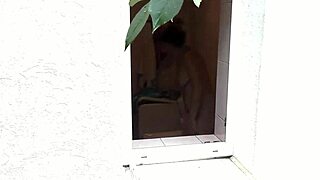 Naked Wife Showering Outdoors