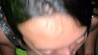 I Fuck the Neighbor on the Terrace While She Hangs the Clothes with Brazilian Wet Pussy Creampie