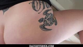 Big Ass Teen 18+ Raven Reign Rides Stepfather's Cock