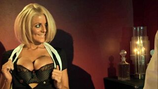 Blonde milf in lingerie and stockings gets fucked as a whore with anal and facial cumshot.