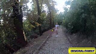 Alexis Crystal's Huge Czech Tits Bounce In Horny Woodland Chase With Wet Pussy Creampie And Rough Doggystyle Fucking
