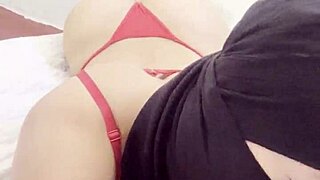 I feel so teased watching this busty Muslim babe with big tits and curvy ass in hijab on camera.
