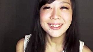 sudden surprise as Natsumi Owada checks out that shaved Japanese Asian hairless situation in part 1