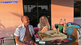 Oh no, dad's friend is bending me over in doggy on toilet with cum in mouth right behind daddy's back!