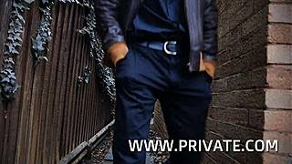 Blonde chelsey lanette gets wet in european threesome with big ass grinding and spit roast facial