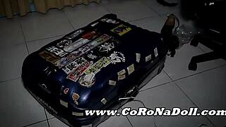 Bondage Hood And Gas Mask Play With Bound Figure In Box