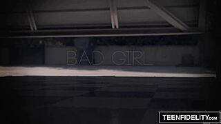 Teenfidelity features bad girl Alexa Raye in rough creampie with handcuffs