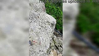 Colombian babe Leyne Rodriguez gets fucked hard by lover on a rugged mountain trail