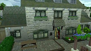 Threesome action in a public bar from sims4 game