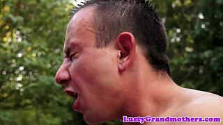 saggytit mature gets banged outdoors in doggystyle and missionary positions