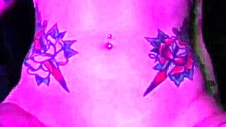 Pink drip contrasts toys and dildo riding with clothes ripped in intriguing drips