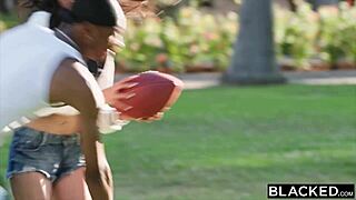 Blacked BBC-loving brunette Sawyer Cassidy gets spit-roasted by two massive cocks