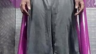 Skinny Mature Brunette Uses Machine In Usa Dorm Workout With Teacher And Roommate In Athletic Gym Solo