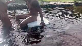 why not fuck this sexy latina teen right in the middle of the lake for some wild fun