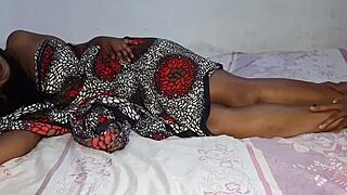 Milf stepmom got a hot massage and fucked by stepson in the village