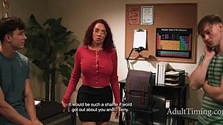 Can Busty Teacher Kiki Resist Student Blackmail After Their Taboo Double Penetration Affair?