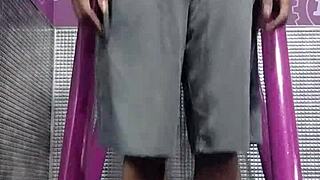 Skinny Mature Brunette Uses Machine In Usa Dorm Workout With Teacher And Roommate In Athletic Gym Solo