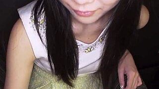 sudden surprise as Natsumi Owada checks out that shaved Japanese Asian hairless situation in part 1