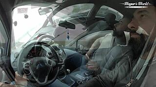 Blonde hungarian polinesty takes deep doggystyle in rainy outdoor car scene. backstage interview reveals gaping pussy and fisting details.