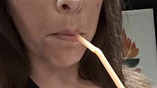 KELLY KENDRICKS SMOKES CIGARETTES OUTDOORS WITH BIG TITS CLEAVAGE ON DISPLAY!