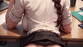 Naughty Office Girl With Big Cock Anal Sex