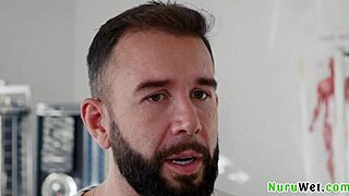 Sexy Blonde Teen 18+ Masseuse Explains Her Client What A Nuru Massage Is! Anna Claire Clouds Will Pounder!