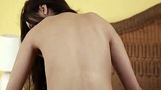 Dark-haired Eliza Ibarra undresses for blowjob and doggystyle interracial sex in bedroom!