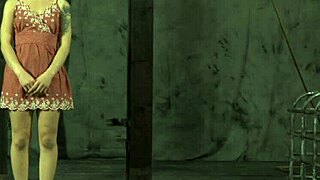 agreeable babe with sweet nipples gets painful torment in rough femdom session with brutal sucking