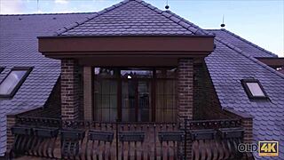 old man passionately fucks his young fiancee in various positions for intense pleasure