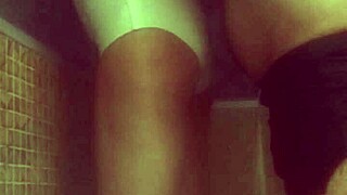 hot latina wife takes hard cock pounding in sauna with quickie handjob and orgasm