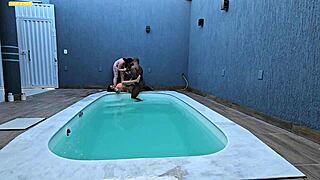 Called For Pool Swim But Ends In Creampie Lingerie Fuck?