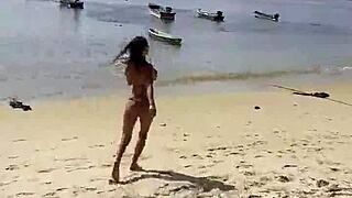 Monika Fox Poses In Pink Bikini With Stars On Beach Free!