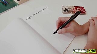 Shy student gets deepthroat anal lesson from teacher at home