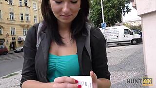 Does this young couple need cash or is the slut just up for public fucking?