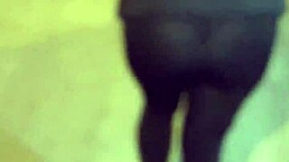 Curvy Mature Exhibitionist Flashes Big Ass In See-Through Leggings On Street