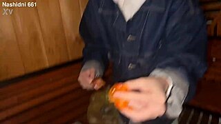 hardcore sauna sex with skinny brunette teasing big cock in shower for wet pussy riding